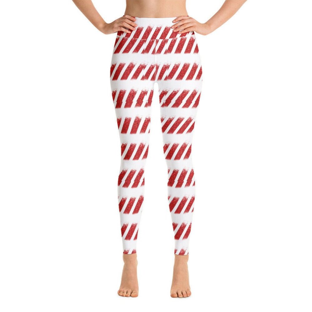 Candy Cane Christmas Holiday Red White Yoga